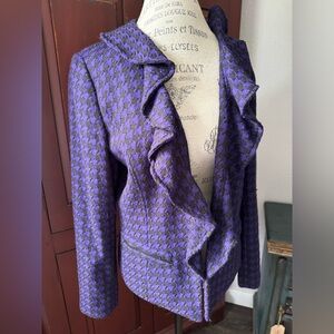 Size 14 Purple Houndstooth Jacket Coat
